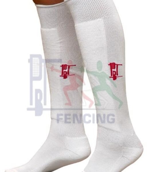 Fencing socks shin padded PREMIUM with red/blue PBT logo