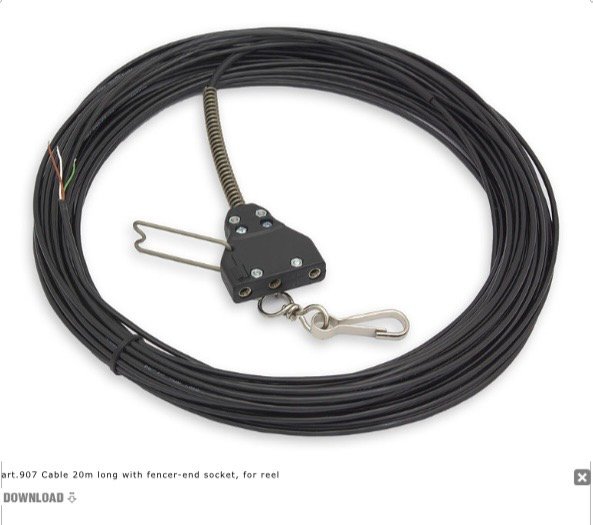 Screenshot Favero Art. 907 Fencer end socket with reel cable - Image 1